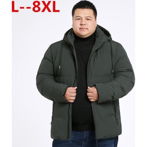 10XL 8XL 6XL Winter Jacket Men Hooded Male Parka Male Solid Thick Outwear Cotton-padded Jackets Coats Hombre Casual Warm Parkas
