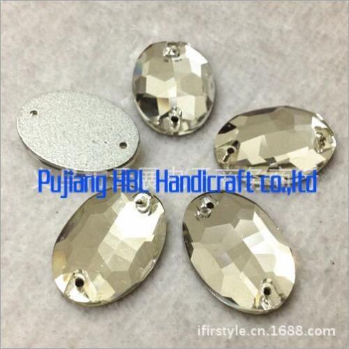 13x18mm 64pcs Oval 2 Holes Crystal Clear Sew on Buttons Flatback Sewing Fancy Stone Jewelry Making