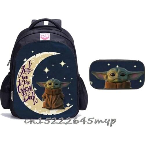 Mandalorian Baby Yoda Backpack For Teenagers Girls Animal Kindergarten Bags School Gift Bag 2 pcs/set for girls boys