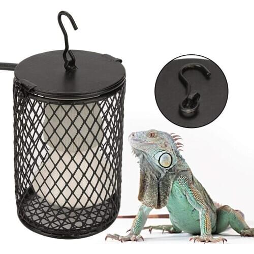 50W Pet Reptile Light Heated Lamp With Safety Cage Ceramic Heating Lamp Set Emitter Heat Lamp for Turtle Snake lizard Pet Suppy