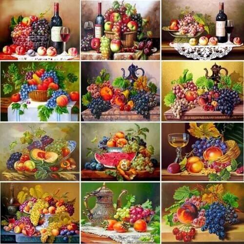 5D Diamond Painting Fruit Cross Stitch Mosaic Diamond Embroidery Full Square/Round Picture of Rhinestone Kitchen Home Decor