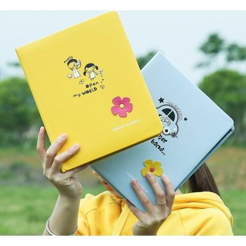 Korean Cartoon Leather Cover 4D Big 6 Inch Insert Photo Albums Children Growing Family Wedding Photo Album Souvenir Photo Albums