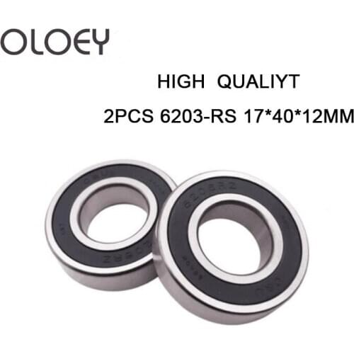 Free Shipping High Quality 2pcs/lot 6203RS Deep Groove Ball Bearing 6203-RS 6203RS 17*40*12mm 17*40*12 High Quality
