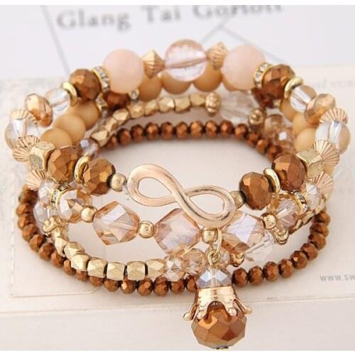 Europe America Fashion Multilayer Beaded Chain Bracelet & Bangles For Women Trendy Bohemia Charm Bracelets Statement Jewelry