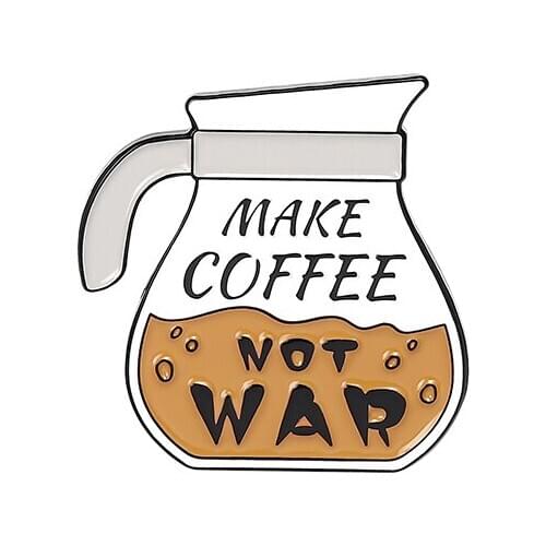 Custom Coffee Brooches Coffee Pot Enamel Pins Bag Clothes Lapel Pins Backpack Badge Cartoon Jewelry Gift for Kids Friends