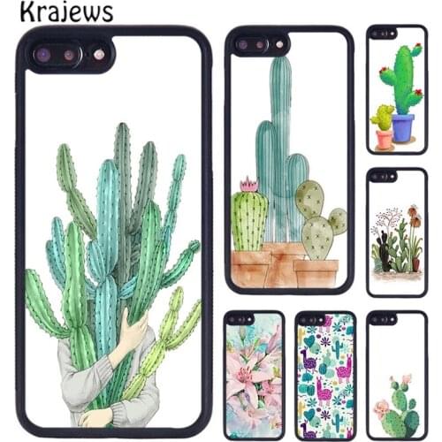 Krajews Plants Cactus Banana lamas Phone Case Cover For iPhone 5 6s 7 8 plus X XR XS 11 12 pro max Samsung Galaxy S8 S9 S10 plus