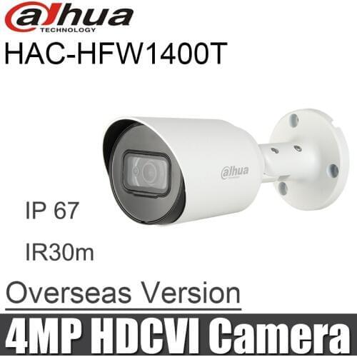 Dahua HAC-HFW1400T 4MP HDCVI IR Bullet Camera 4MP IR 30m IP67 waterproof HAC-HFW1400TP CCTV Camera