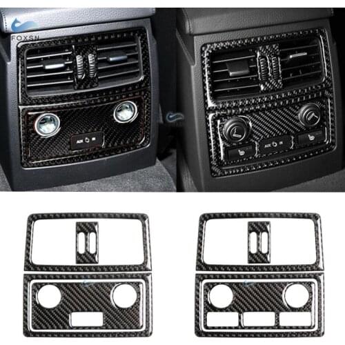 For BMW 5 Series E60 E61 04 - 10 Carbon Fiber Car Interior Rear Air Condition Outlet Panel Cigarette Lighter Frame Cover Trim