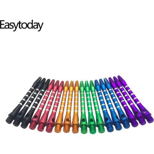 Easytoday 18Pcs/set Darts Shafts Accessories Six Colors Aluminum Screw Dart Shaft Standard 2BA Long 48mm Shafts Wholesale