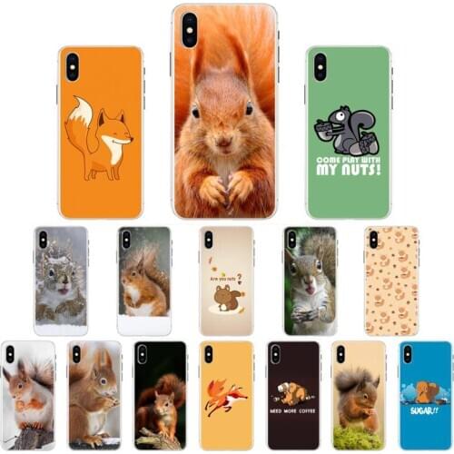 FHNBLJ cute animal squirrel cartoon squirrel Phone Case for iphone 11 12 Mini Pro Max X XS MAX 6 6s 7 8 Plus 5 5S 5SE XR SE2020