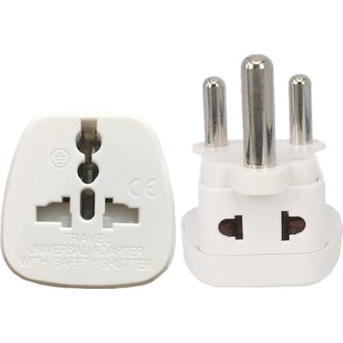 Hot Sale Universal UK/US/EU/AU to Large South Africa 3 pin Travel Power Adapter Plug Socket to 3-Pin Prong for India Nepal