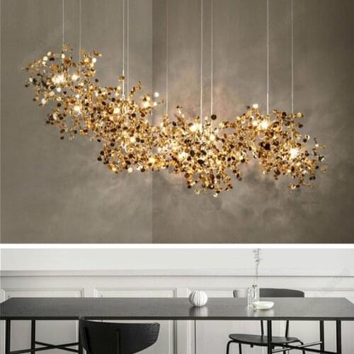 Personality Sequin Chrome Chandelier Bar Lamp Industrial Suspension Luxury Chandeliers Lighting Modern Living Room Decoration