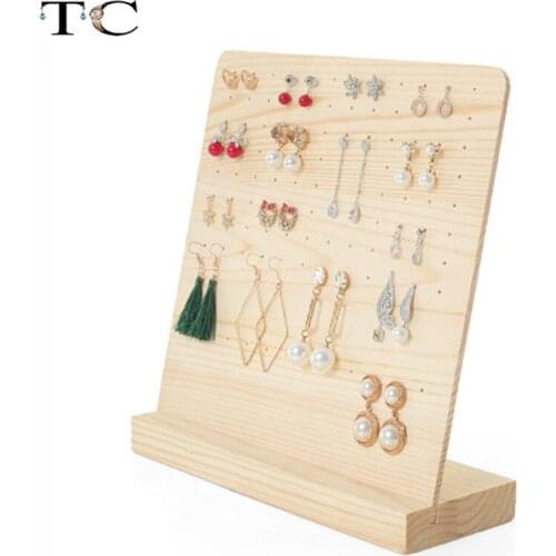 Quality Solid Wood L Plate Earrings Storage Shelf Household Jewelry Rack Earring Display Hanging Earring Jewelry Display Rack