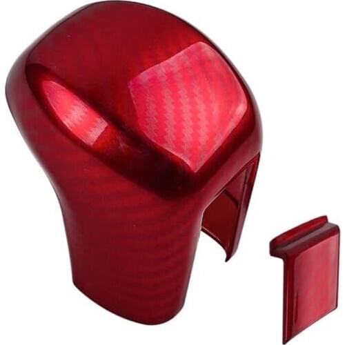 Gear Shifting Knob Cover ABS Red Carbon Fiber Change Lever Trim for Honda Civic Sedan 2020 2019 2018 2017 2016