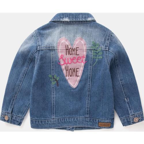 2019 children girls hot sale new autumn coat clothing Kids casual embroidery letters denim jacket for girls 3-8 years