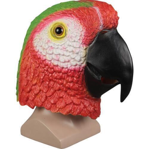 Halloween Parrot Head Mask Cosplay Animal Bird Full Head Party Masquerade Mask Halloween Party Latex Masks Prop