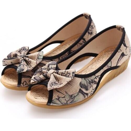 Fashion womens shoes round head linen casual womens cloth shoes sleeve ankle boots breathable flat heel single shoes walking s