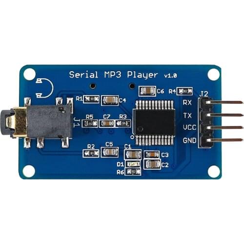 MP3 module UART Control Serial MP3 Player with Headphone Output Speaker MicroSD Card Sound Speaker Module for Arduino
