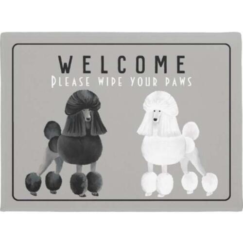 Customizable Black and White Poodle Doormat Home Decoration Entry Non-slip Door Mat Rubber Washable Floor