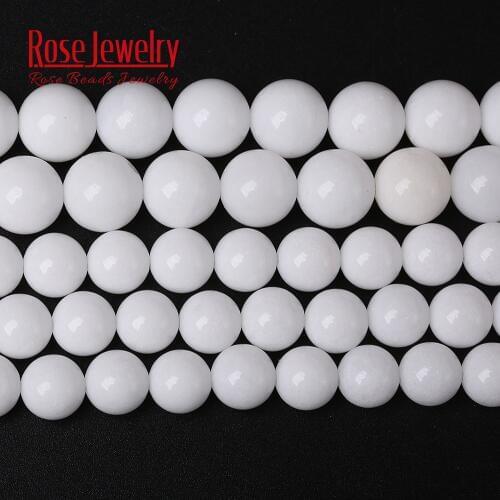 Wholesale Round Porcelain White Jades Beads Fashion Jewelry Bead For Women Necklace Or Bracelet Making 4 6 8 10 12 mm
