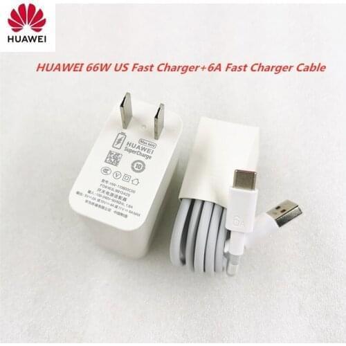 Huawei P50 Fast Charger Original 66W 11V/6A US Supercharge Adapter Usb 6A Type C Cable For P40 Pro Mate 40 30 Pro Honor Magic 2