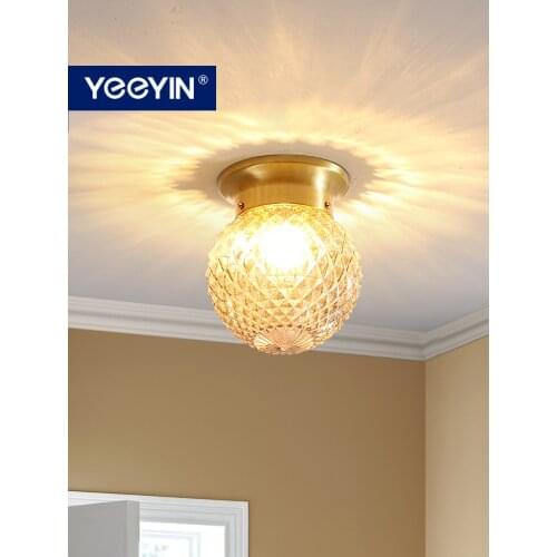 YEEYIN Ceiling Lights Nordic Minimalist Indoor Lighting Modern Home Livingroom Bedroom Decoration Copper Ceiling Lamp 220V
