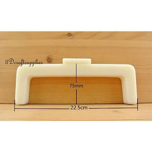 Purse frame 8 1/2 inch x 3 inch ( 22cmx7.5cm ) Acrylic Resin white M56E