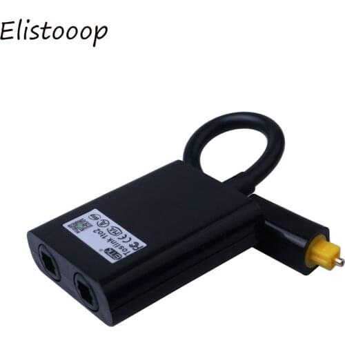 Elistooop Digital Optical Audio Cable Splitter Adapter 2 Way SPDIF Toslink 1 In To 2 Out Hub
