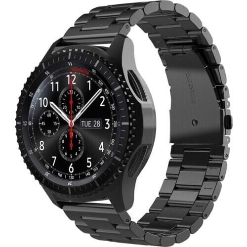 For Samsung Gear S3 Frontier/Classic Band strap Galaxy Watch 46mm Band V-MORO 22mm Stainless Steel Metal Bracelet Strap R800