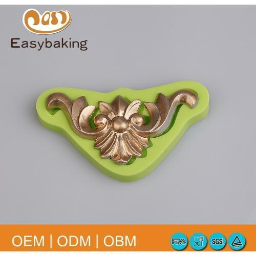 European style food grade silicone mold for weeding cake with flowers shape baroque design mould candy molds
