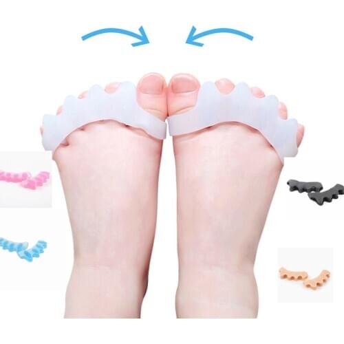Toe Separators Silicone Gel Bunion Protector Straightener Spreader Hallux Valgus Correction Child Foot Care Tool 2pcs=A Pair