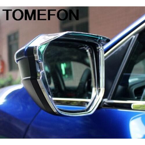 TOMEFON For Honda Civic 10th 2016 2017 2018 Car Rear View Side Door Mirror Rain Visor Shade Cover Trim Exterior Accessories ABS