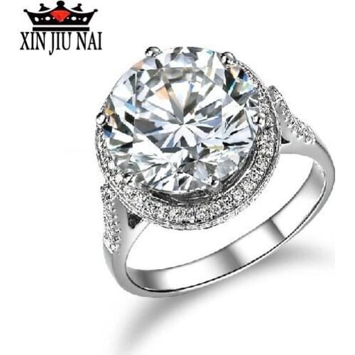 Top Luxury Design Platinum High Quality Zircon Lady Ring Simulated Diamond Engagement Ring Party Jewelry Gift Quality Guarantee
