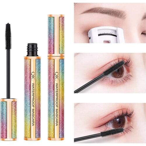 4D Silk Fiber Mascara Eyelash Thick Extension Lengthening EyelashQuick Dry Waterproof Long Lasting Eye Mascara Makeup Cosmetics