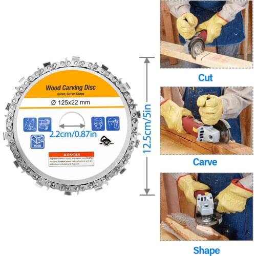 4/4.5/5 inch Angle Grinder Chain Disc Woodworking Chain Wheel Tools Wood Slotting Saw Blade Wood Carving Disc Carve Cut or Shape