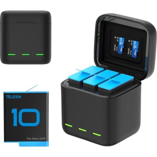 GoPro 9 Battery Charger Smart Fast Charging Case 1750mAh Li-ion Battery Storage Box For GoPro Hero 9 Sport Camera Accessories