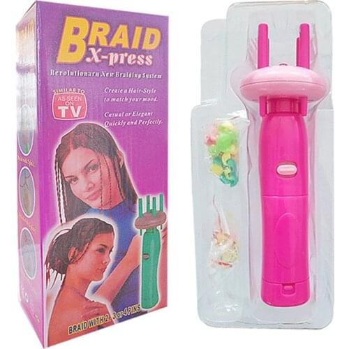 Women Portable Electric Automatic DIY Hair Braider Styling Tool Braid Machine Hair Weave Rolling Tool Twist Braider Device Kit