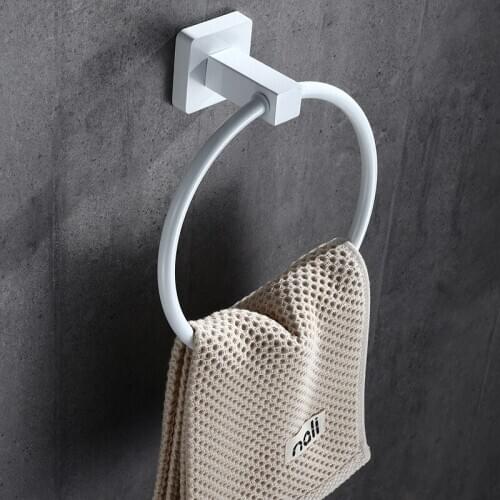 White Nordic bathroom stainless steel towel hanging antique towel rack toilet towel ring