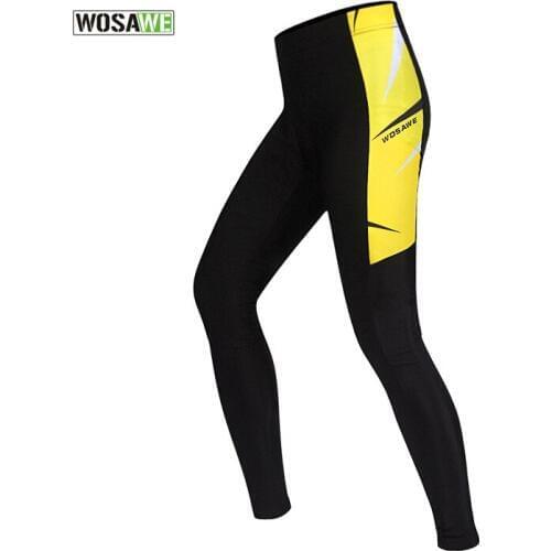 WOSAWE Outdoor Sports Cycling Tights Cycling Pants Bike Pants Bicycle Long Pants Thermal Trousers Protective Padded Sportswear