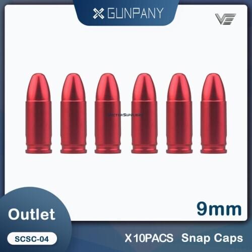10 Packs Vector Optics Hunting Cartridge Dummy Rounds Snap Caps 9mm with Sling for Gunsmithing & Training Safety Practice