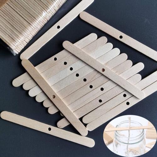 100pcs Wooden Candle Core Sustainer Tab Wick Centering Device Candle Wick Holder For DIY Handmade Candle Making Tool Accessories