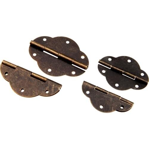 2Pcs Iron Antique Bronze Jewelry Chest Gift Wooden Box Wine Case Dollhouse Hinge with Screws