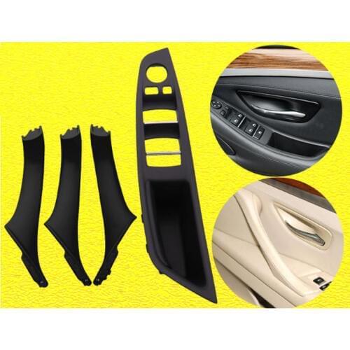 4PCS Right Hand Drive RHD For BMW 5 series F10 F11 520 525 Gray Beige Black Car Interior Door Handle Inner Panel Pull Trim Cover