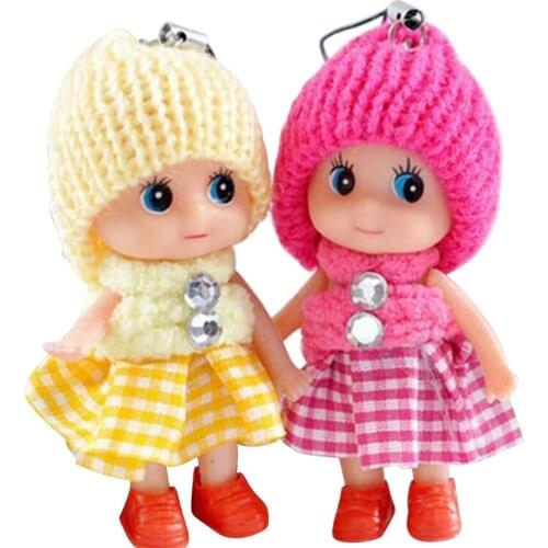 5pcs/Lot Cute Mini Baby Plush Dolls Kids Toys Soft Interactive Baby Dolls Toy Mini Doll 8 CM For Girls M0050
