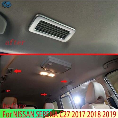 For NISSAN SERENA C27 2017 2018 2019 Car Decoration ABS Matte Plated Rear Roof Air Vent Frame Trim Cover