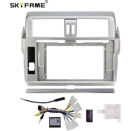 Car Radio Fascia Frame Cable Canbus For TOYOTA PRADO 2014-2017 Stereo Android Dashboard Kit Face Plate