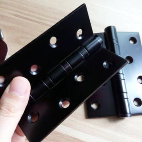 Free Shipping, 4 PCS Black Stainless Steel Hinges for timber door, 4 inches black door hinge, Easy Installation,Low noise Hinges