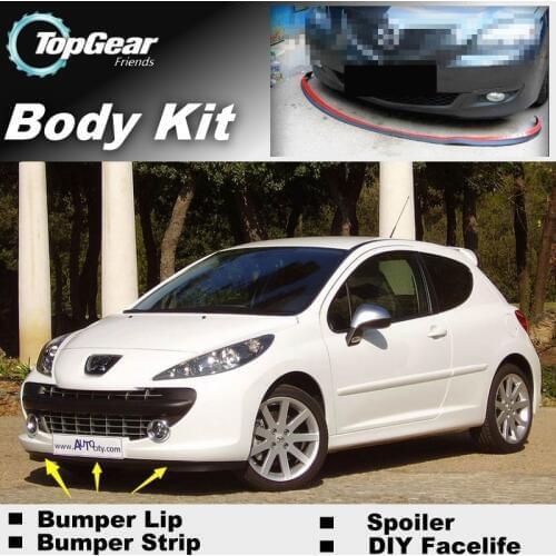 Bumper Lip Deflector Lips For Peugeot 207 / CC 2006~2020 Front Spoiler Skirt For TopGear Fans Car View Tune / Body Kit / Strip