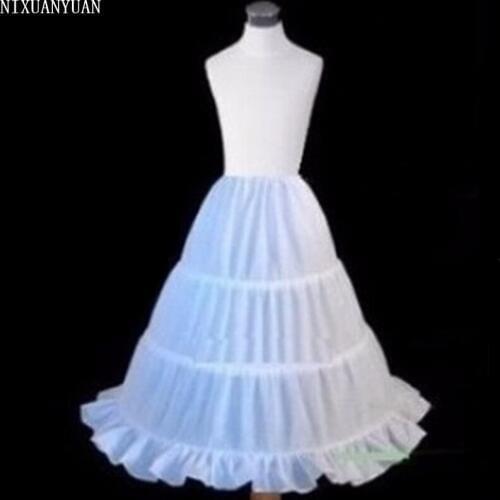In Stock Three Hoops One Layer Children Petticoat Kid Crinoline For Flower Girl Dresses White Little Girl Petticoat 2019