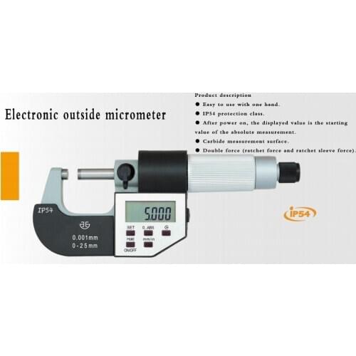 Electronic Outside Micrometers 0-25mm 25-50 50-75 with Extra Large LCD Screen Digital Micrometer Electronic Digital Cali